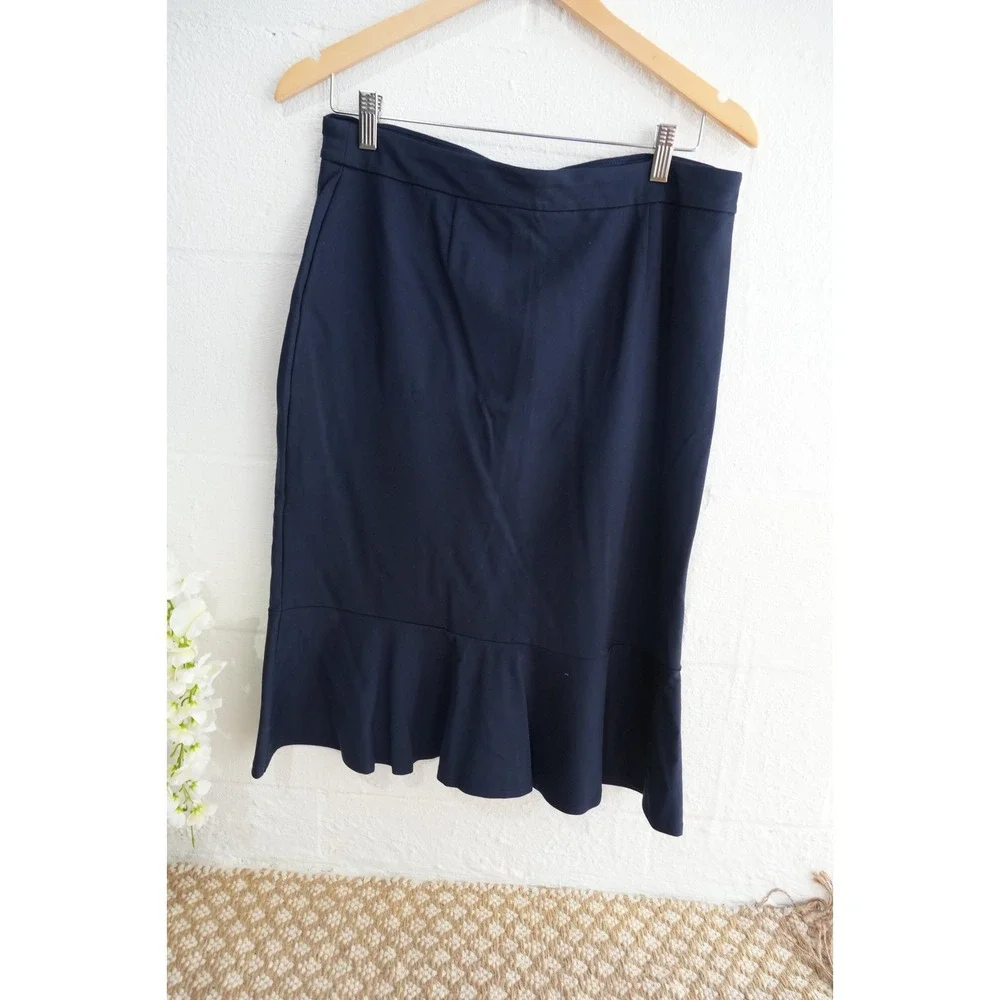 Cato Navy‎ Ruffle Pencil Skirt Size Medium